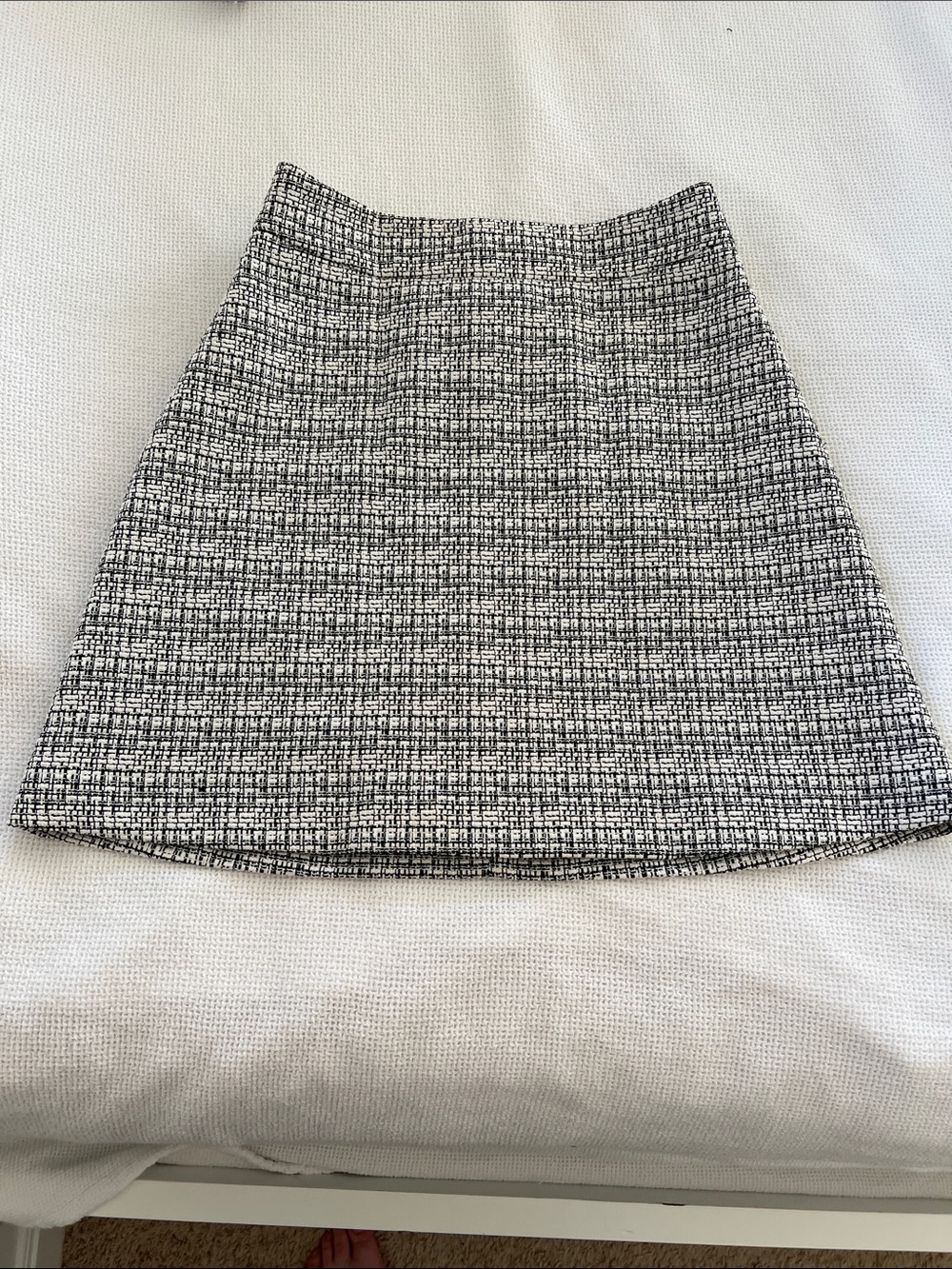 Express Black and White Textured Mini Skirt